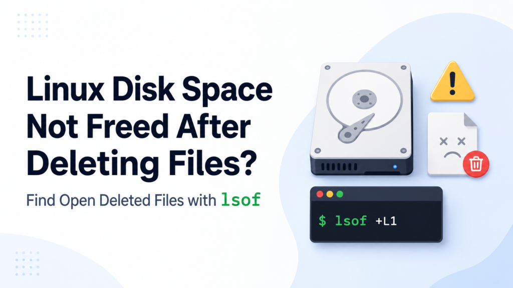 linux deleted file still using disk space lsof